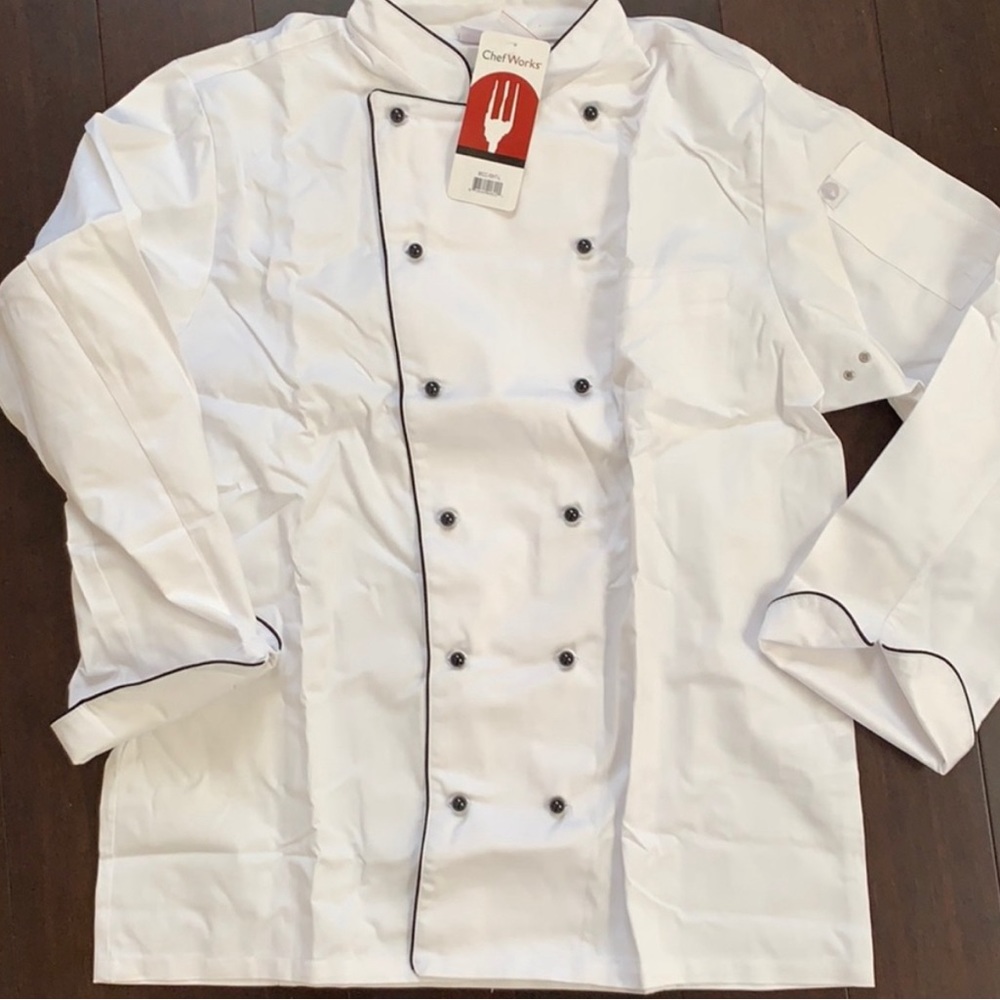 Chef works long sleeve jacket. Size L.